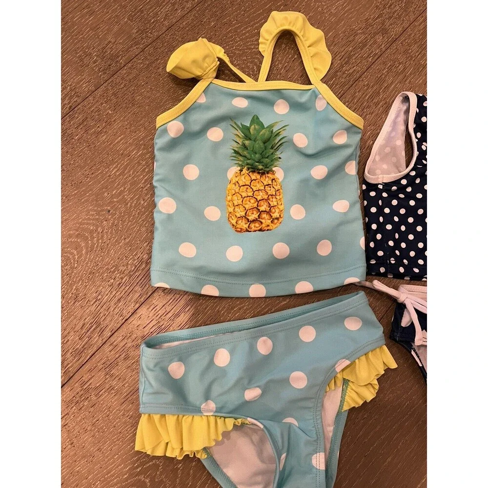 Lot Of 3 Toddler Girls Swimsuit Bikini Sets Rash Guard Gymboree Size 18-24mo/2T